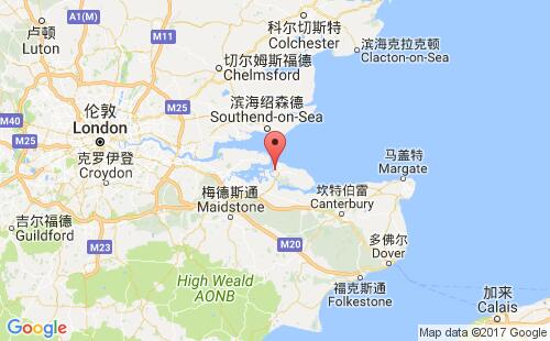 英国港口昆伯勒queenborough港口地图