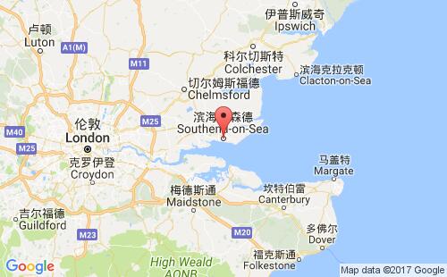 英国港口绍森德southend港口地图