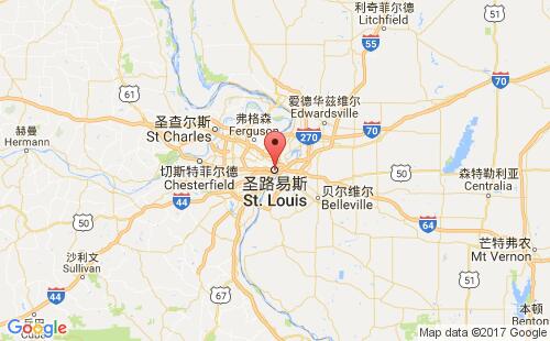 美国海运港口圣路易斯st louis,mo港口地图